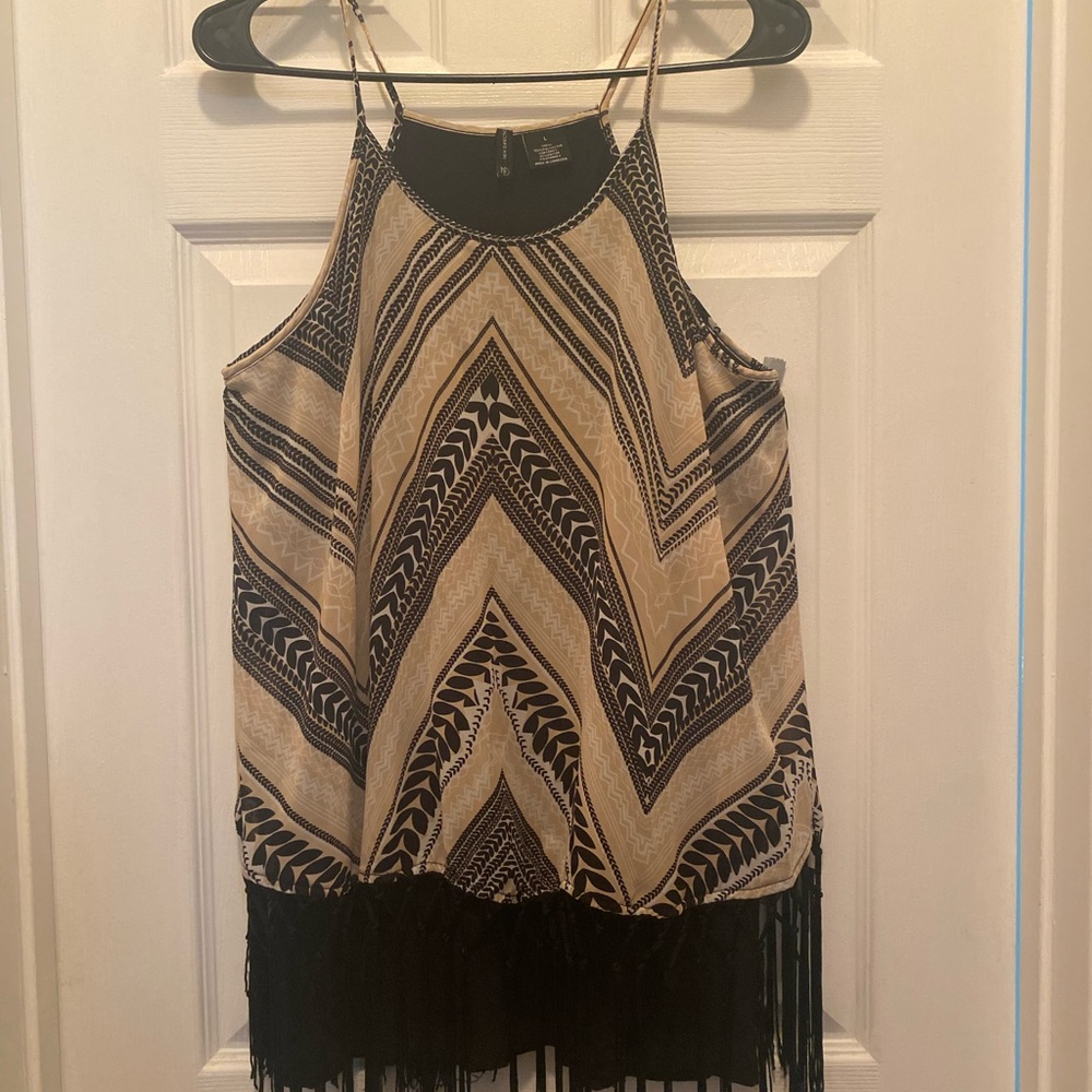 New Directions Dressy Fringe-Bottom Tank Top